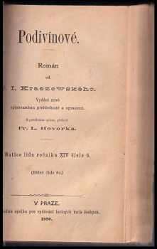 Józef Ignacy Kraszewski: Podivínové