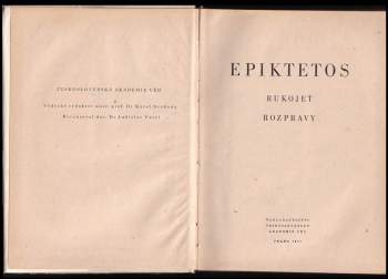 Flavios Arrianos: Rukojeť ; Rozpravy