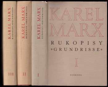 Rukopisy "Grundrisse" : I - (ekonomické rukopisy z let 1857-1859) - Karl Marx (1971, Svoboda) - ID: 186654