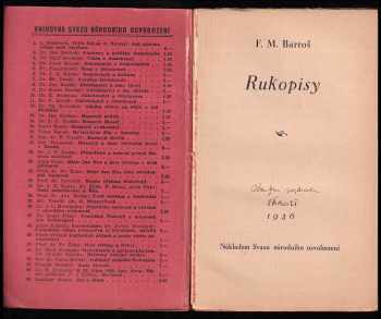 František Michálek Bartoš: Rukopisy - PODPIS F. M. BARTOŠ