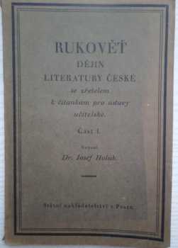 Rukověť dějin literatury české se zřetelem k čítankám pro ústavy učitelské
