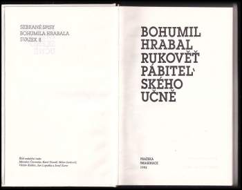 Bohumil Hrabal: Rukověť pábitelského učně
