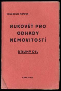 Josef Kovařovič: Rukověť pro odhady nemovitostí