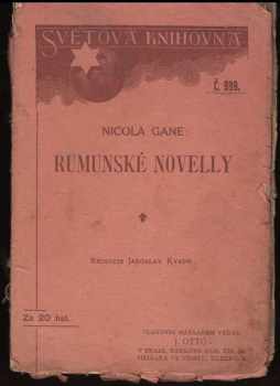 Nicolae Gane: Rumunské novely