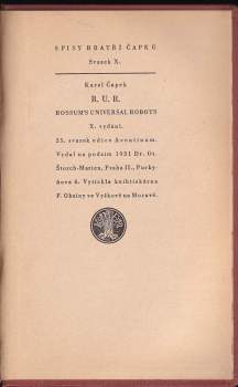 Karel Čapek: R.U.R