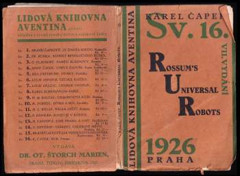 Karel Čapek: R.U.R. Rossum's Universal Robots