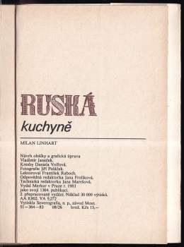 Milan Linhart: Ruská kuchyně