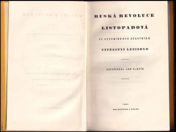 Ruská revoluce listopadová ve vzpomínkách účastníků