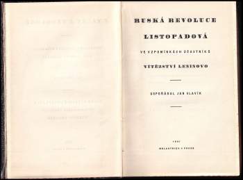 Ruská revoluce listopadová ve vzpomínkách účastníků