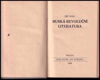 Jiří Weil: Ruská revoluční literatura