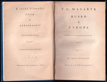Tomáš Garrigue Masaryk: Rusko a Evropa