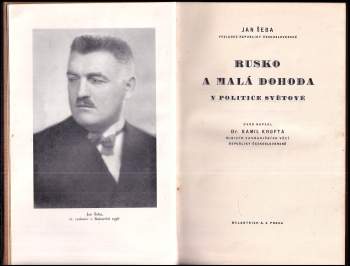 Jan Šeba: Rusko a Malá dohoda v politice světové