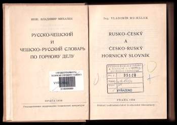Vladimír Michálek: Rusko-český a česko-ruský hornický slovník