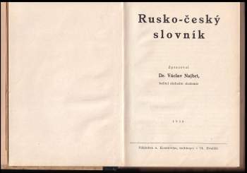 Václav Najbrt: Rusko-český slovník