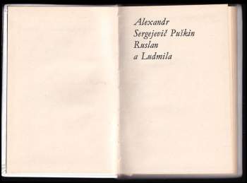 Aleksandr Sergejevič Puškin: Ruslan a Ludmila