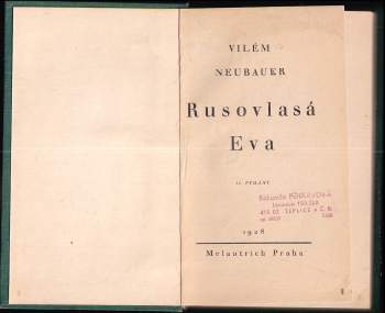 Vilém Neubauer: Rusovlasá Eva