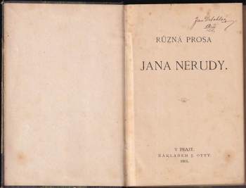 Jan Neruda: Různá prosa Jana Nerudy