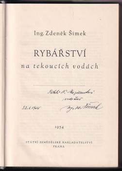 Zdeněk Šimek: Rybářství na tekoucích vodách