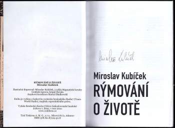 Miroslav Kubíček: Rýmování o životě