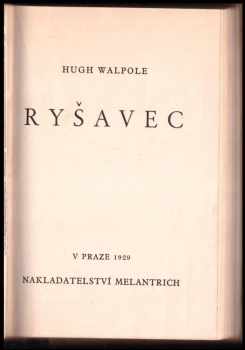 Hugh Walpole: Ryšavec