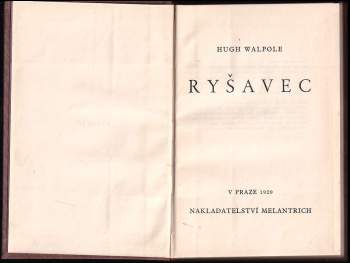 Hugh Walpole: Ryšavec