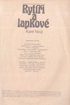 Karel Nový: Rytíři a lapkové