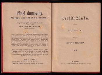 Josef Miroslav Hovorka: Rytíři zlata