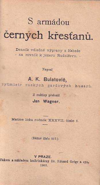 Aleksandr Ksaver'jevič Bulatovič: S armádou černých křesťanů