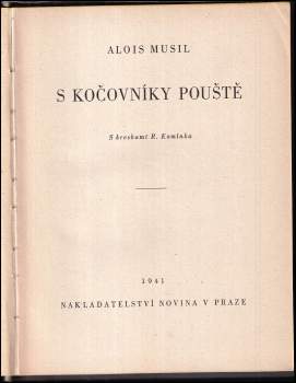 Alois Musil: S kočovníky pouště
