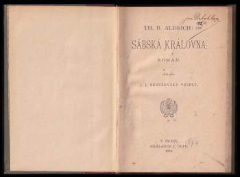 Thomas Bailey-Aldrich: Sábská královna