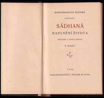 Rabíndranáth Thákur: Sádhaná - naplnění života