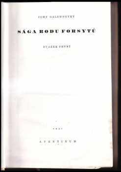 John Galsworthy: Sága rodu Forsytů