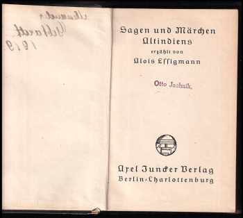 Alois Essigmann: Sagen und Märchen Alt-Indiens