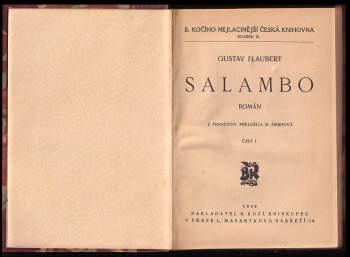 Gustave Flaubert: Salambo - 1. a 2. část v jednom svazku