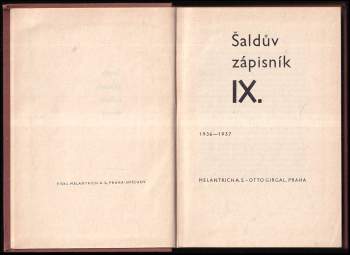 F. X Šalda: Šaldův zápisník