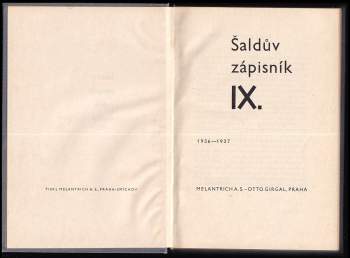 F. X Šalda: Šaldův zápisník