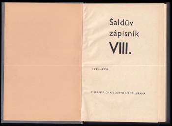 F. X Šalda: Šaldův zápisník