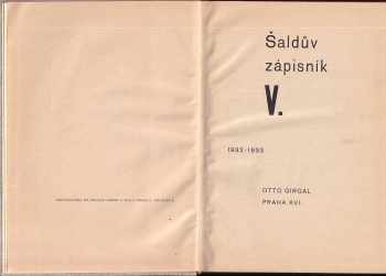 F. X Šalda: Šaldův zápisník