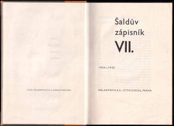 F. X Šalda: Šaldův zápisník