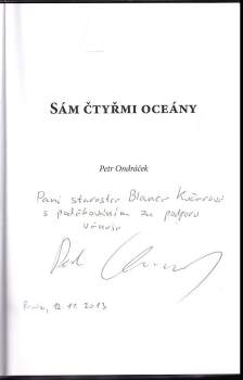 Petr Ondráček: Sám čtyřmi oceány