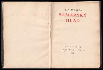 Ladislav Narcis Zvěřina: Samarský hlad