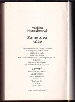 Markéta Harasimová: Sametová kůže
