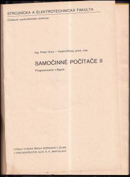 Peter Hora: Samočinné počítače II., Programovanie v Algole