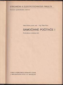 Peter Hora: Samočinné počítače I., Formulácia a analýza úloh