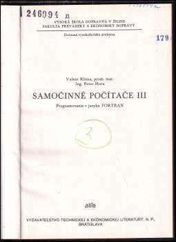 Valent Klima: Samočinné počítače