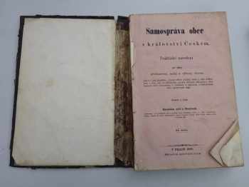 Maxmilian Obentraut: Samospráva obce v království Českém