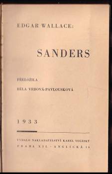 Edgar Wallace: Sanders