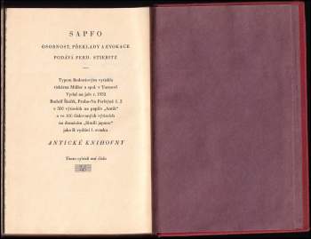 Ferdinand Stiebitz: Sapfo