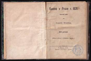 Josef Svátek: Sasové v Praze r. 1631