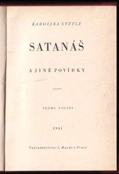 Karolina Světlá: Satanáš a jiné povídky